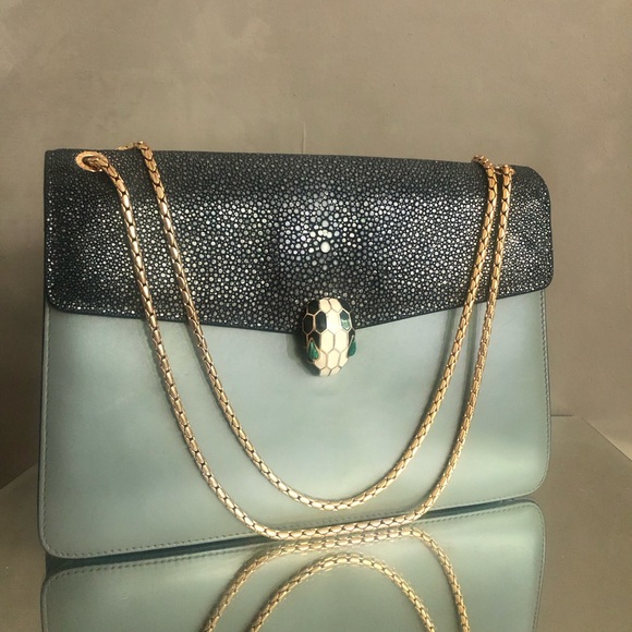 BVLGARI Handbags - BVLGARI serpenti forever Galuchat medium flap bag